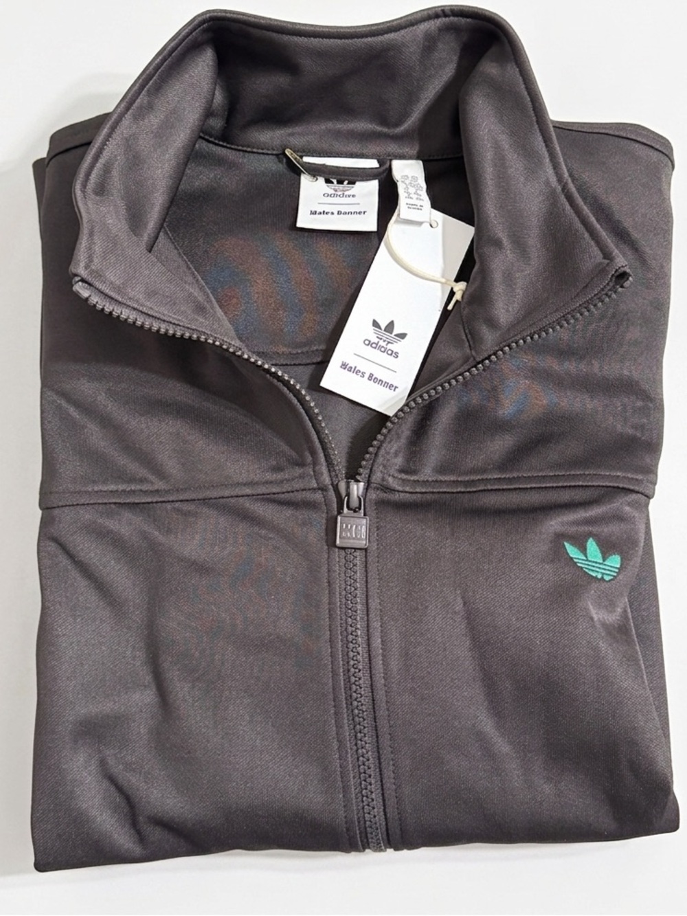 NWT Wales Bonner Adidas Trefoil Harrington Track Jacket Night Brown / Emerald